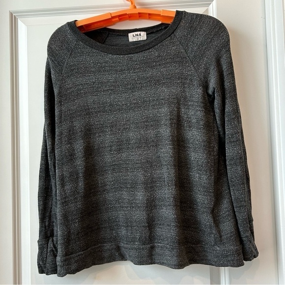 LNA grey long sleeve Striped shirt Sz XS Round Neck - Picture 1 of 5